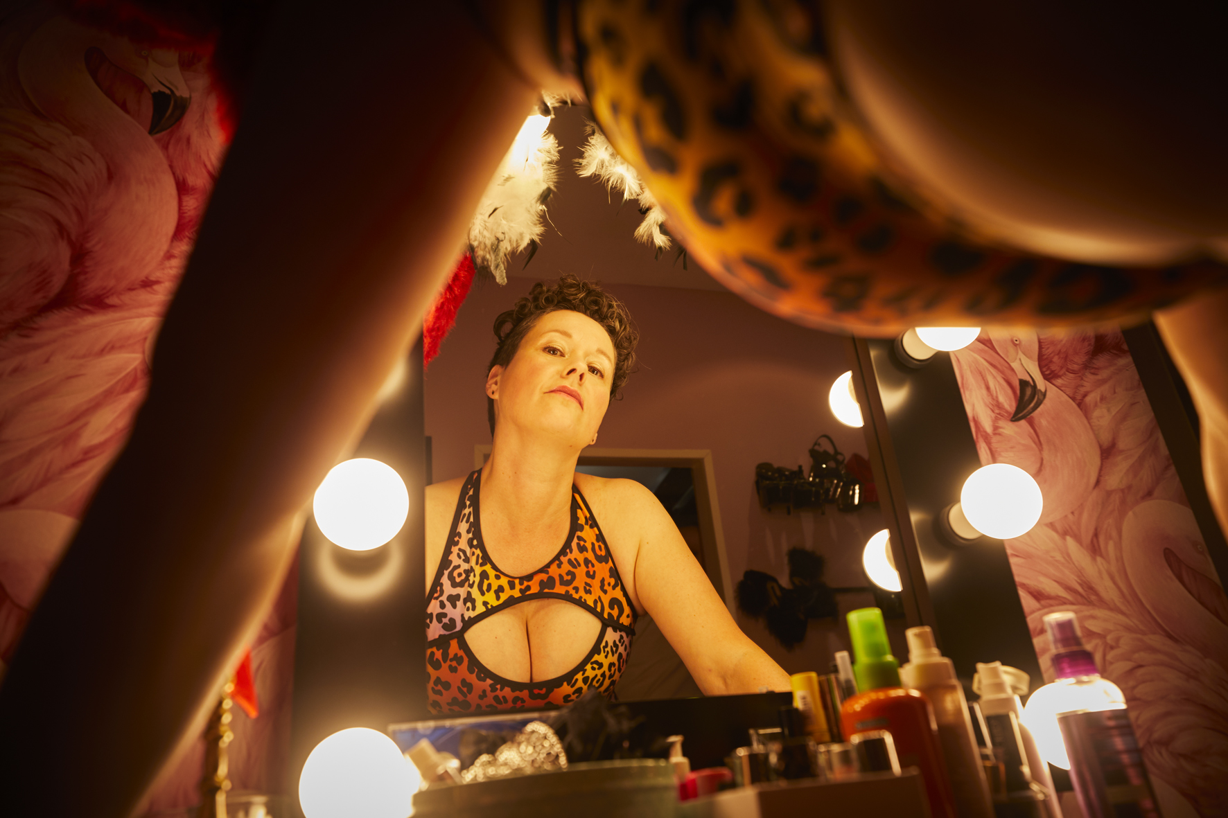 Tamara Solidor 2 Reflexion von Tamara Solidor im Spiegel mit Lichtern